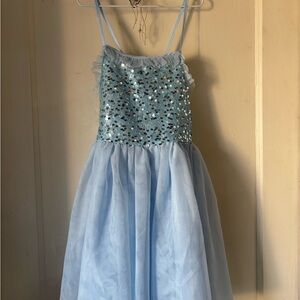 Light Blue Sequin Tulle Dress